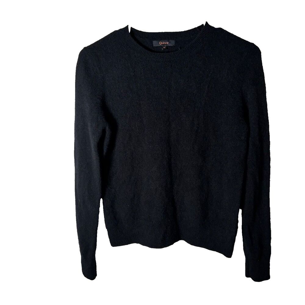 Quince Sweater Women's XS Black Crew Neck 100% Cashmere Pullover Solid